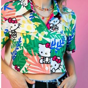 Hello Kitty Multicolor Cropped Shirt